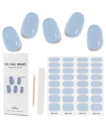 Kalolary 32PCS Cured Gel Nail Polish Strips Adhesive Full Wrap Gel Nail Art Sticker Waterproof Gel Nail Wrap Stickers with Nail File and Stick(UV/LED Lamp Required) (Grey) - Buy Online on GoSupps.com