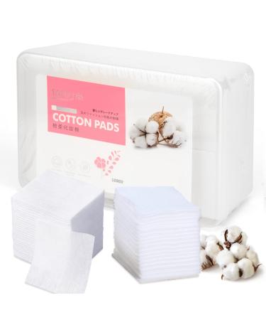 1000 Pcs Ultra Thin Makeup Facial Cotton Pads, Soft Lint Free Dry Nails/Lips/Eyes Polish Remover Pads, Square Cosmetic Beauty Cotton Pads, Non-Woven Cotton Makeup Remover ULTRA THIN 1000pcs Plain Weave Box-packed