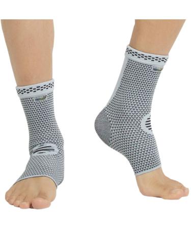 NeoTech Care Ankle Support Brace - Bamboo Fiber Gray (Size M) 1 Pair - Buy Online on GoSupps.com