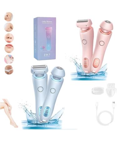 The Glide Pro 3.0 Razor Duskofficial Razor Silkglide pro shaver 2 in 1 Electric Waterproof Shaver Razors Bikini Trimmer for Women Painless Hair Removal for Leg Arm Wet and Dry (2PCS)