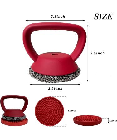 MEIXINZHI Cast Iron Scrubber Set - Chain Mail Cleaner for Skillets and Grills - Buy Online on GoSupps.com