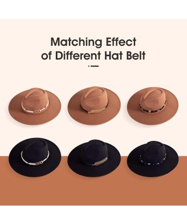 2 Pack Wide Brim Fedora Hats for Women Men | Stylish Classic Felt Panama Hat Set in Black and Khaki - Buy Online on GoSupps.com