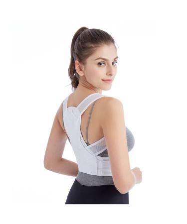 Hunchback Correction Belt Breathable Upper Back Brace Posture Corrector For Men Women Shoulder Straightener Spinal Support Posture Trainer For Neck Clavicle (Color : White Size : Large) Large White