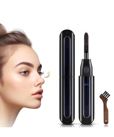 Heated Eyelash Curler Electric Eyelash Curler USB Rechargeable Eyelash Brush with LED Display 2 Temperature Gears 10S Quick Heating Eyelash Comb for Girls Women Gift