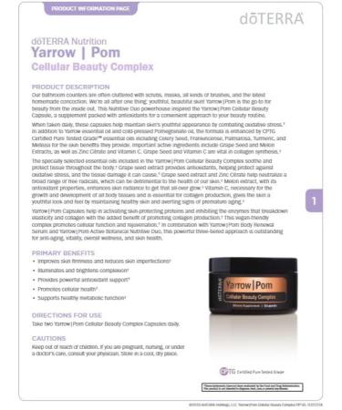 doTERRA Yarrow|Pom Capsules - Cellular Beauty Complex - Buy Online on GoSupps.com