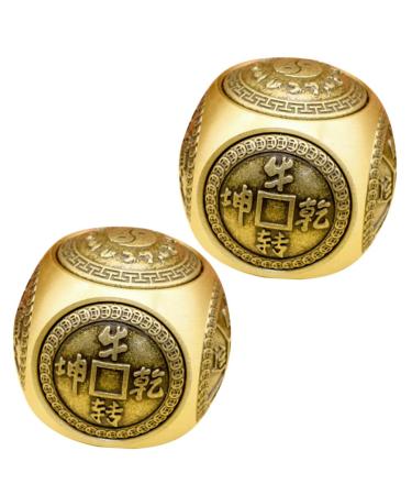 Patkaw 2 pieces of brass gymnastics Antique coin form Chinese Baoding-Stress exercise ball copper-baoding-ball massage ball handball rotatable ball for older people