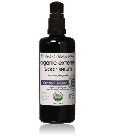 Herbal Choice Mari Organic Extreme Repair Serum Dry and Damaged Skin 3.4floz UV Glass 3.4 Fl Oz Dry and Damaged