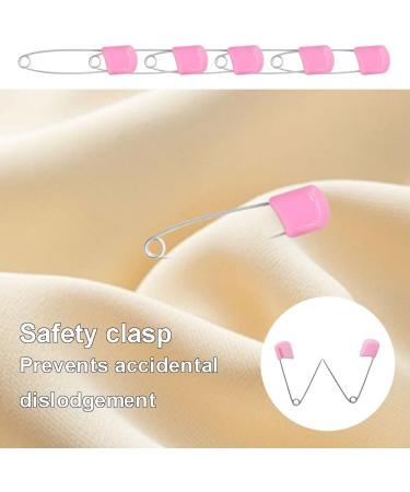 Ruidee 50 Pcs Pink Diaper Pins with Safe Locking - Plastic Head Nappy Pins for Baby's Safety - Buy Online on GoSupps.com