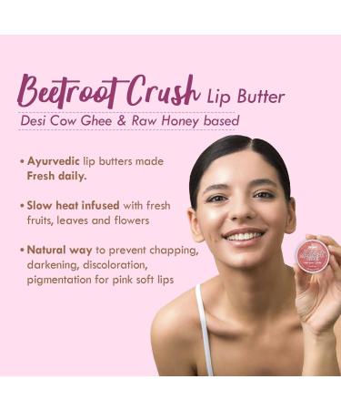 Na.t Habi-t Lip Balm Fresh Beetroot Crush 10gm Lip Butter With Desi Ghee & Raw Honey For Natural Pink Lips Nourishment Dark And Chapped Lips - (Pack of 1) - Buy Online on GoSupps.com