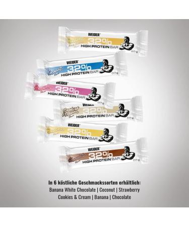Buy Weider 32% Protein Bar - Delicious Strawberry Energy Snack with Chocolate Coating | High Protein Muscle Building - 12 x 60g - Buy Online on GoSupps.com