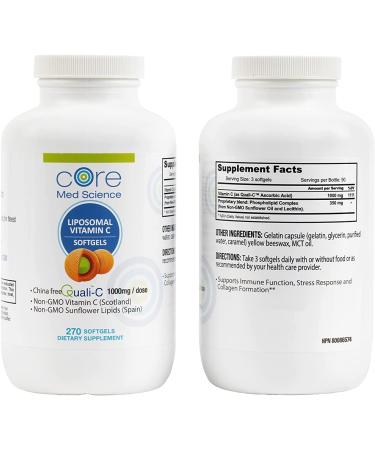 Core Med Science Liposomal Vitamin C 1000mg Softgels - Quali-C Supplement USA Made - 270 Count - Buy Online on GoSupps.com