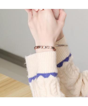 Jeracol Copper Magnetic Bracelet for Women | 99.99% Solid Copper Wristband | Ultra Strength 3500 Gauss Magnets | Adjustable Size | Gift Box | A-Love Heart Design - Buy Online on GoSupps.com