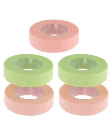 5 Rolls Grafting Eyelash Tape Applicator Natural Clean Care Eyelash Tape for Lash Extensions Make Micropore Eyes Lash Extension Tape Eyelid Gel Lipstick Breathable Non-woven Fabric