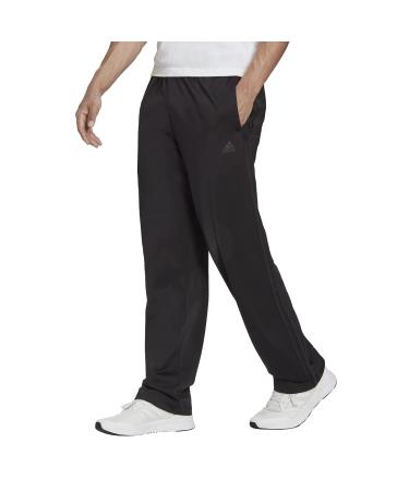 adidas Men's Essentials Warm-Up Open Hem 3-Stripes Tracksuit Bottoms Large Black/Black