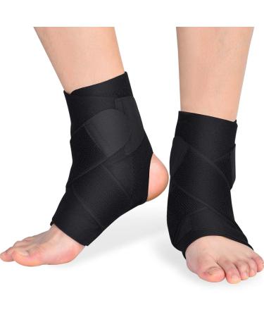 Health Gear Ankle Support Brace Ankle Wrap Ankle Brace Wrap Strap Adjustable Ankle Brace Breathable Nylon Material Super Elastic Sleeve for Injury Recovery Achilles Tendonitis