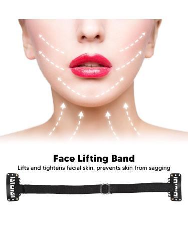 4pcs Facelift Bands with Clips | Elastic Facial Lift Belt for Eye Wrinkle Removal | Facelift Patch Straps for Hair (Black) - Buy Online on GoSupps.com