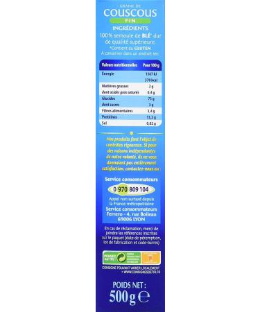  PANZANI Ferrero Couscous Boxes Fine Grain Net Weight 500 g Pack of 4 - Buy Online on GoSupps.com