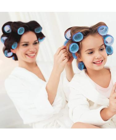 Hair Rollers with Clips 18 Pcs Self Grip Velcro Hair Rollers with 12 Pcs Duckbill Clips Hair Curlers Rollers for Long Medium Short Hair pink - Buy Online on GoSupps.com