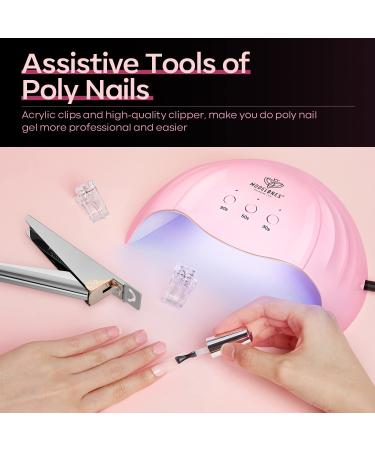 Modelones Poly Nail Gel Kit with 12Pcs Nail Tips Clip and False Nail Tip Trimmer - Buy Online on GoSupps.com