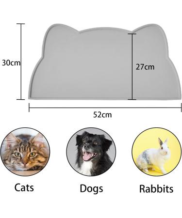 Waterproof Silicone Septillar Bowl Underlay for Cats & Dogs | Slip-Proof Feed Pad | Dark Gray 52x30 cm - Buy Online on GoSupps.com