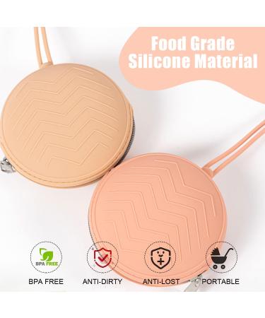 Silicone Pacifier Box 2 Pack | BPA-Free Storage for 2 Pacifiers | Portable & Stylish in Apricot & Adzuki Red - Buy Online on GoSupps.com