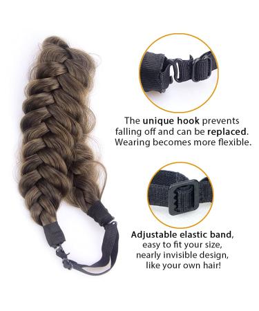 DIGUAN Messy Wide 2 Strands Synthetic Hair Braided Headband in Dark Brown - Classic Chunky Plaited Braids Hairpiece for Women and Girls - 62g/2.1 oz - Buy Online on GoSupps.com