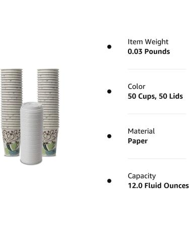 Dixie PerfecTouch WiseSize 12oz Insulated Paper Cup with Lids - 50 Count Pack - Buy Online on GoSupps.com