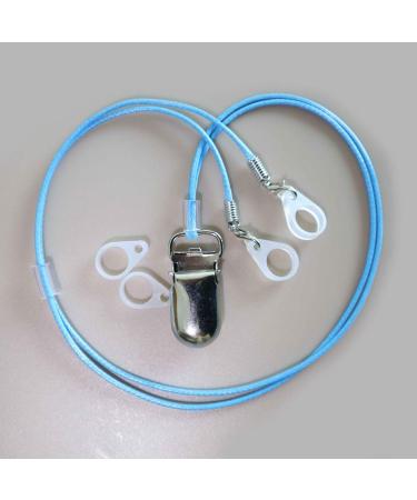 BTE Hearing Aid Anti-lost Clip Safty Protection Cord w/Metal Clip (Multi-color Optional) (Blue)
