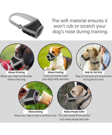 Adjustable Nylon Dog Muzzle for Small & Medium Dogs | Breathable Quick-Fit Design | Prevent Chewing & Barking - Black - Buy Online on GoSupps.com