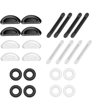 12 pairs of glasses nose pads anti -slip silicone nose pads soft glasses anti -slip holder slipproof glasses ear hooks ear pads for sports glasses sunglasses reading glasses black and transparent - Buy Online on GoSupps.com