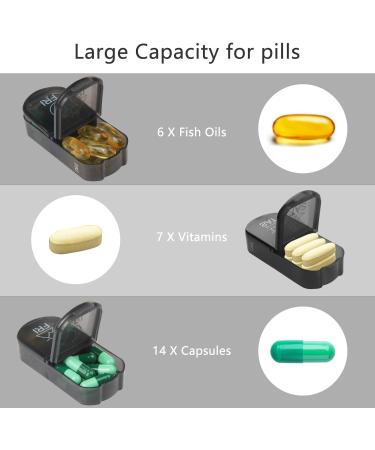 Pill Box 7 Day 2 Times a Day Weekly Organizer with Zipper Bag, BPA Free Travel Dispenser for Medication, Vitamins & Fish Oils - Blue - Buy Online on GoSupps.com