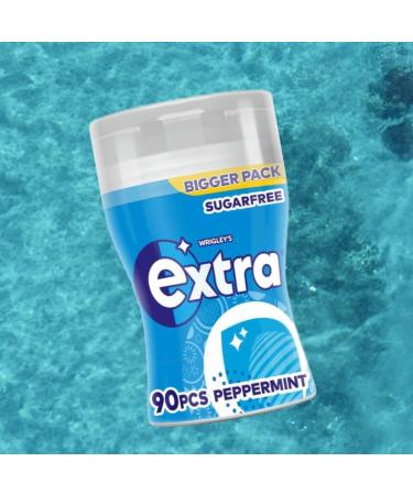 Extra Chewing gum Peppermint Flavor chewing gum Sugar free Chewing gum Bottle 90 pieces X 6 Bottle - Buy Online on GoSupps.com