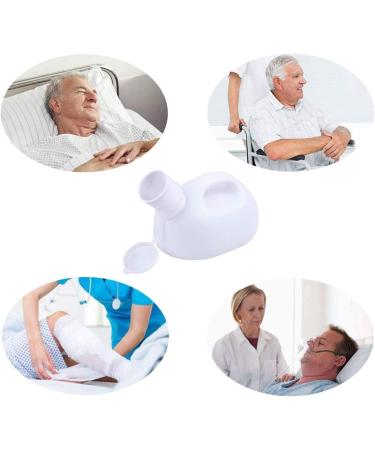 Urinals for Men Portable Male Urinal with Lid 2000 Ml/66 Oz Large Capacity Urine Cups for Incontinence Elderly Travel Driving Camping (White) Happy - Buy Online on GoSupps.com