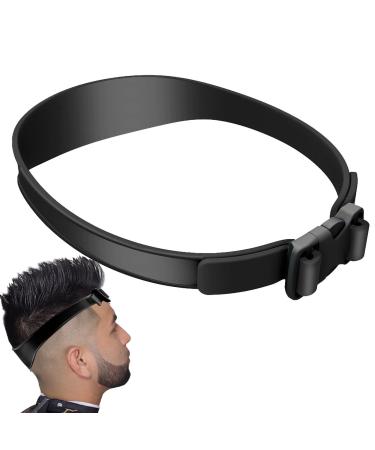 Hair Cutting Guide Silicone Non-Slip Curved Hair Cutting Strips Neckline Shaving Pattern Soft Silicone Curved Hair Cutting Strips Hair Cutting Pattern Black
