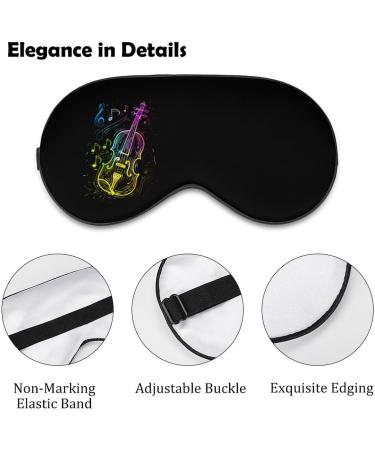 Colorful Violin Music Notes Sleep Mask | Adjustable Eye Mask - Blocks Light for Men & Women - Buy Online on GoSupps.com