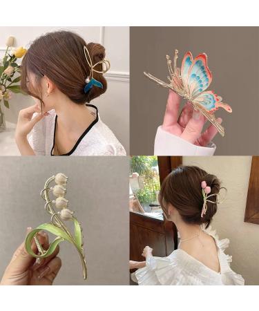 6Pcs Flower Hair Claw Clips for Women - Non-Slip Metal Butterfly Hair Clips Set - Buy Online on GoSupps.com