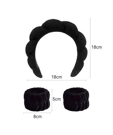 Buy Gugugo Headband Wrist Joint Set - 3 Piece Makeup & Skincare Hair Band Set | Sponge & Terry Fabric | Ideal for Facial Cleaning & Showers - International Shipping Available - Buy Online on GoSupps.com