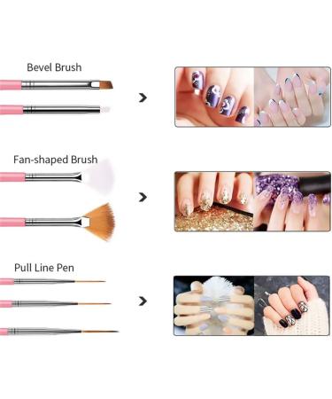 Nail Art Tools Nail Painting Brushes Dotting Pens Designers Manicure Tapes Pink Kit Nail Painting Brushes Dotting Tools - Buy Online on GoSupps.com