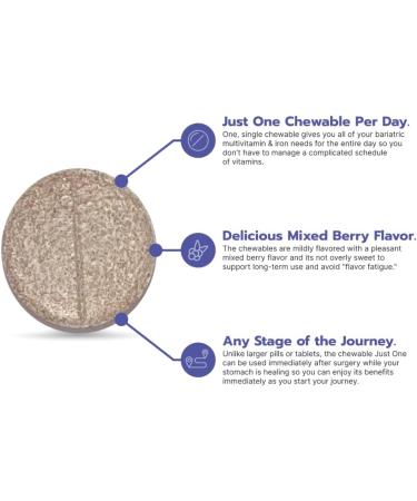 Bari Life Just One Chewable, Once Daily Bariatric Multivitamin and Iron - Buy Online on GoSupps.com
