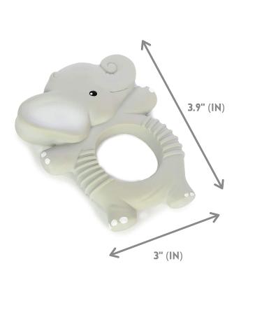 Lil' Llama Baby Elephant Teether - Natural Rubber Teething Ring | BPA-Free & Non-Toxic - Safe Cute Baby Teething Toy - Buy Online on GoSupps.com