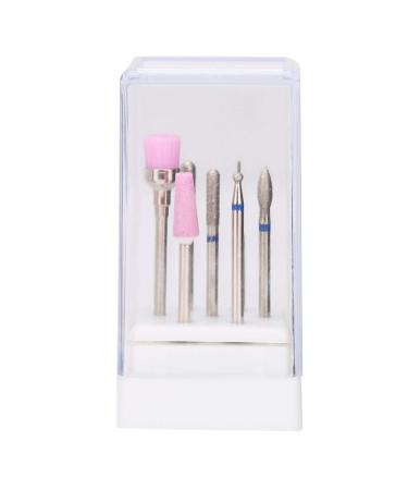 7pcs/set Electric Nail Drill Set 2.35mm Stainless Steel Drill Bit File Grinding Head Set with Storage Box