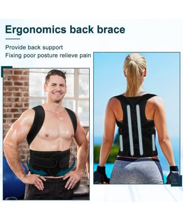 Adjustable Full Back Brace Posture Corrector for Men & Women - X-Small Black Hunchback Relief Belt for Neck & Shoulder Pain - Buy Online on GoSupps.com