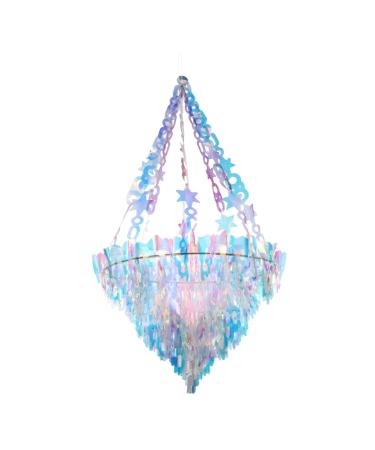 ABOOFAN 1pc Chandelier Household Decor Christmas Party Supplies Neon Color Scene Decor Hanging Accessories Silver 35x35x40cm