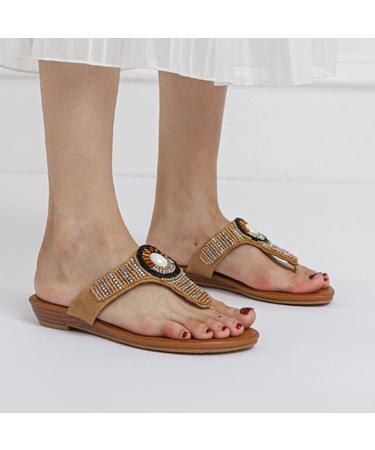 XTZYGLFD Women's Fashion Outdoor Sandals - Summer Slippers & Transparent Flip Flops - Beige 7 UK Narrow - Buy Online on GoSupps.com