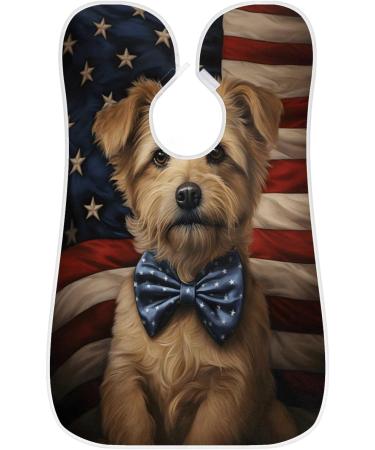Beard Bib Apron for Men - Independence Day & Father's Day Gift | Puppy Design Hair Catcher with Suction Cups - Buy Online on GoSupps.com