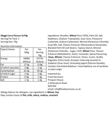 Maggi Instant Noodles Curry Flavour (5x78g) by Food Sanctuary - Buy Online on GoSupps.com