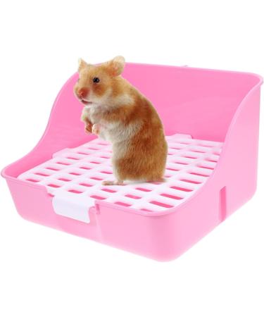 COLLBATH Box Rabbit Toilet Guinea Pig Cooling Racks for Baking Pet Litter Pan Trainer Cat Toilet Plastic 28.5X23.5X15.5CM Pink - Buy Online on GoSupps.com