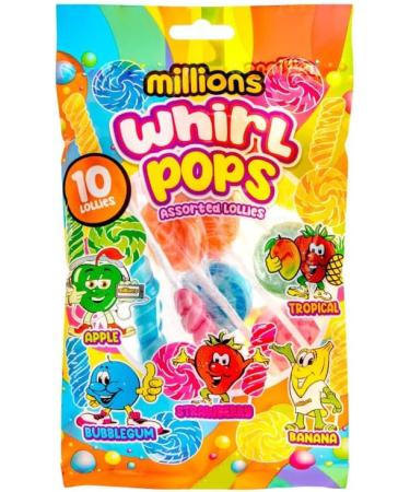 Million Mini Whirl Pops 10 Pack - Experience The Delicious Taste Of Million In Lollipop Form With This Fabulous Pack Of Sweets - Pack of 6 - Buy Online on GoSupps.com