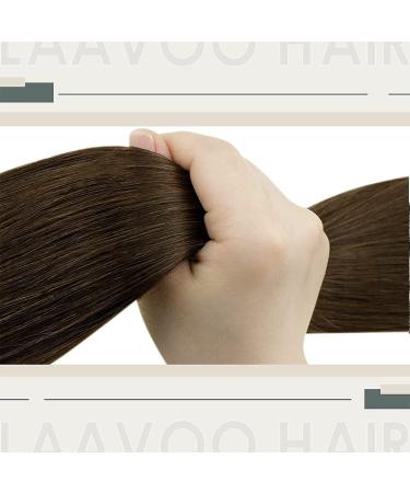 Laavoo Micro Loop Extensions - Real Hair Brown Microring Extensions | 50g 35cm Dark Brown #4 - Invisible 1g/s Hair Extensions - Buy Online on GoSupps.com