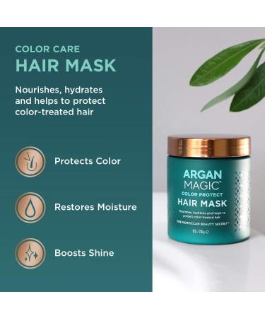 Argan Magic Color Protection Hair Mask - Nourishing & Hydrating Hair Treatment for Color Treated Hair | Enriched with Moringa Oil & Botanical Extracts | 8 oz | Made in USA - Buy Online on GoSupps.com